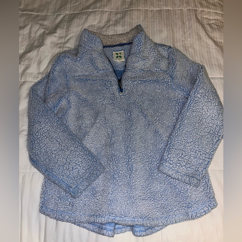 Blue Fuzzy sweater quarter zip size XL